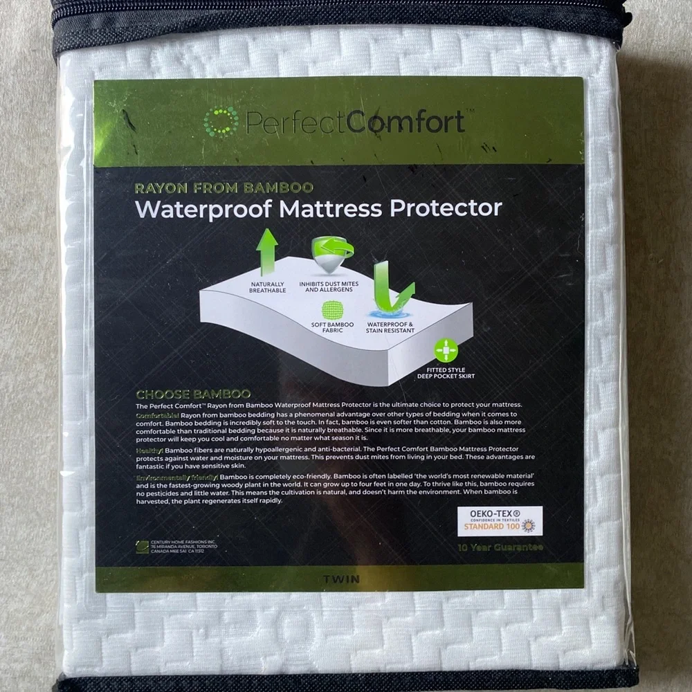 NWT waterproof stain resistant twin mattress protector rayon made from bamboo